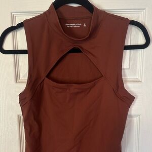 Abercrombie & Fitch Burnt Orange Cutout High-Neck Onesie